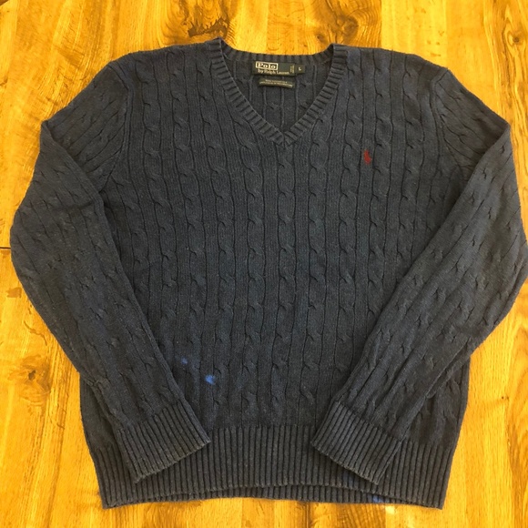 Polo Ralph Lauren Other - Polo Ralph Lauren cable-knit tussah silk sweater L